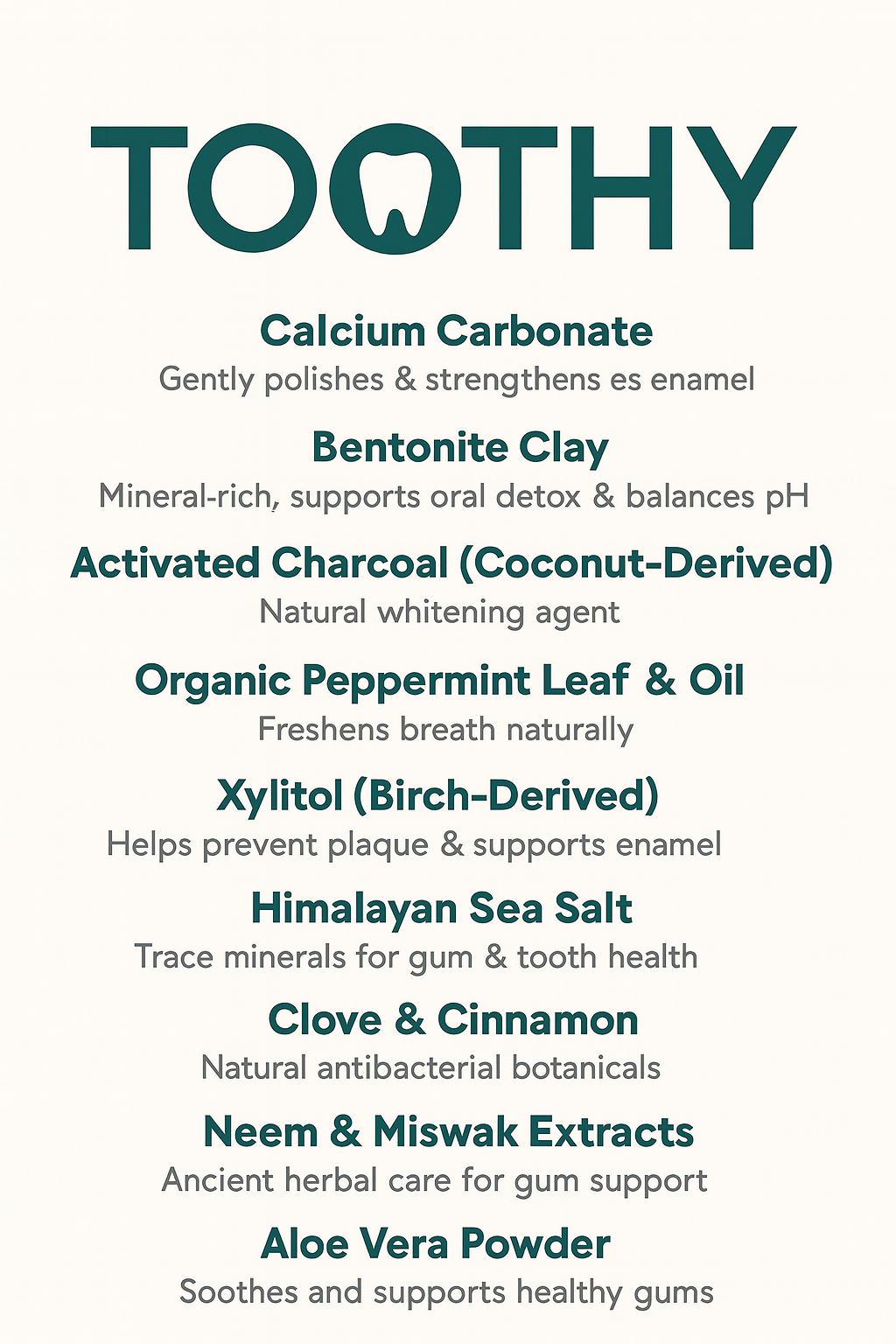 Toothy - Tooth Powder - All Natural